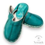 Berbère enfant cuir turquoise 1