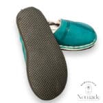Berbère enfant cuir turquoise 3