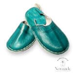 Berbère enfant cuir turquoise 4