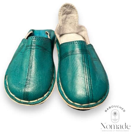 Berbère enfant cuir turquoise 5