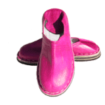 babouche femme cuir berbere rose fushia