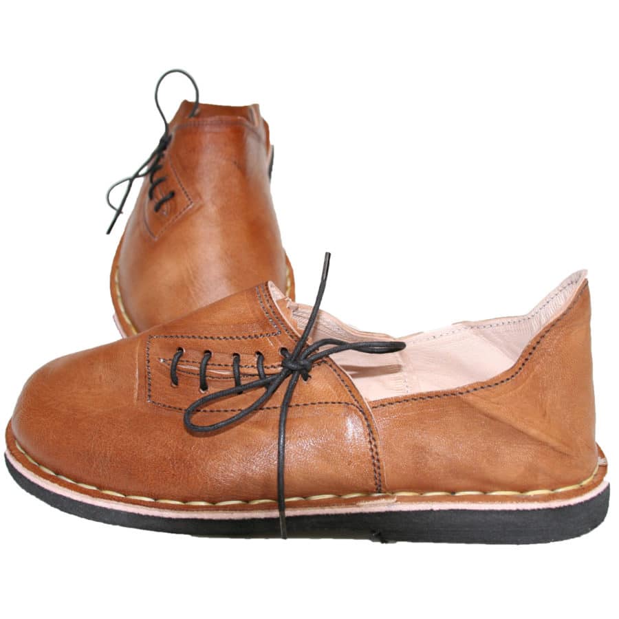 babouches lacets marron clair 01