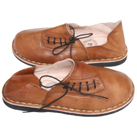 babouches lacets marron clair 03