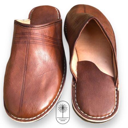 mule berbere cuir maron 1