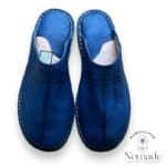 Mules doublées molletonnées bleue jean (1)
