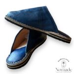 Mules doublées molletonnées bleue jean (3)