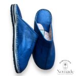 Mules doublées molletonnées bleue jean (4)