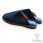 Mules doublées molletonnées bleue jean (8)