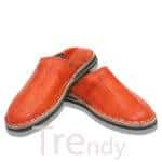 babouche homme cuir orange2