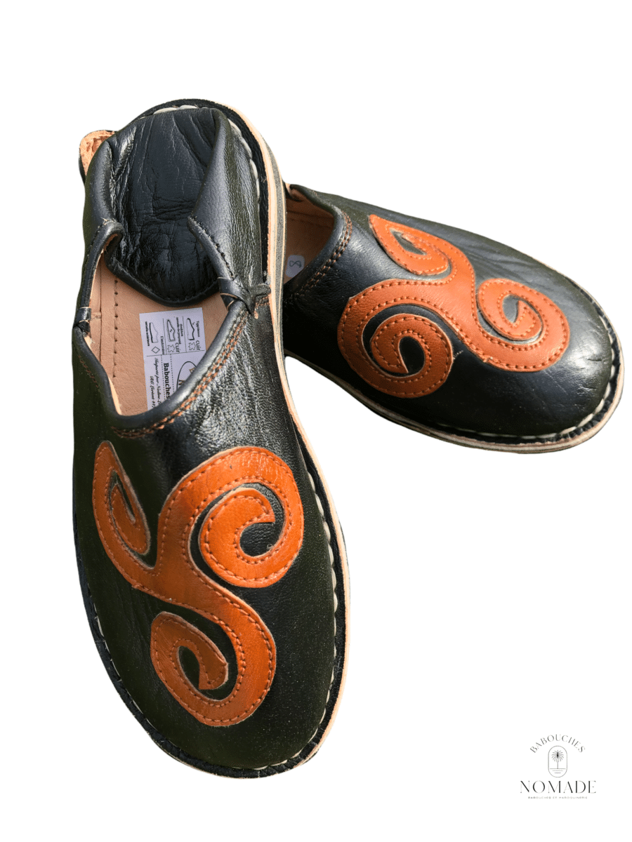 babouches triskel couleur noire