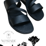 tong homme noire cuir babouches nomade