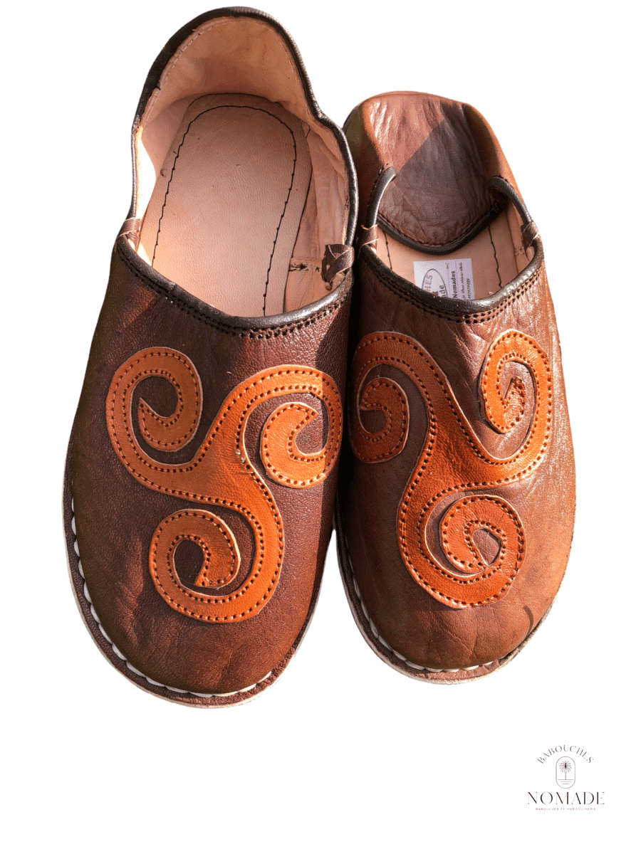 babouches berberes triskell marron 2