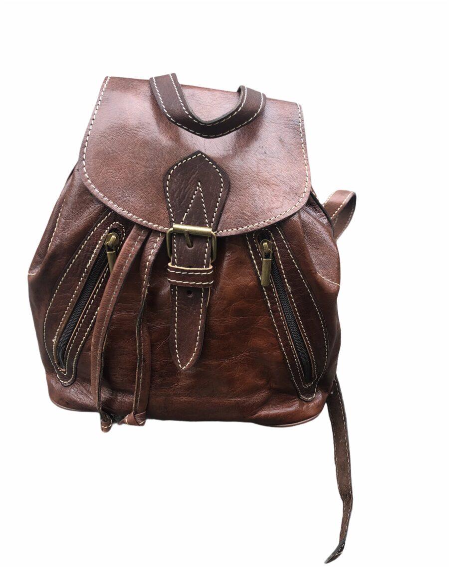 SAC A DOS CUIR MARRON 1