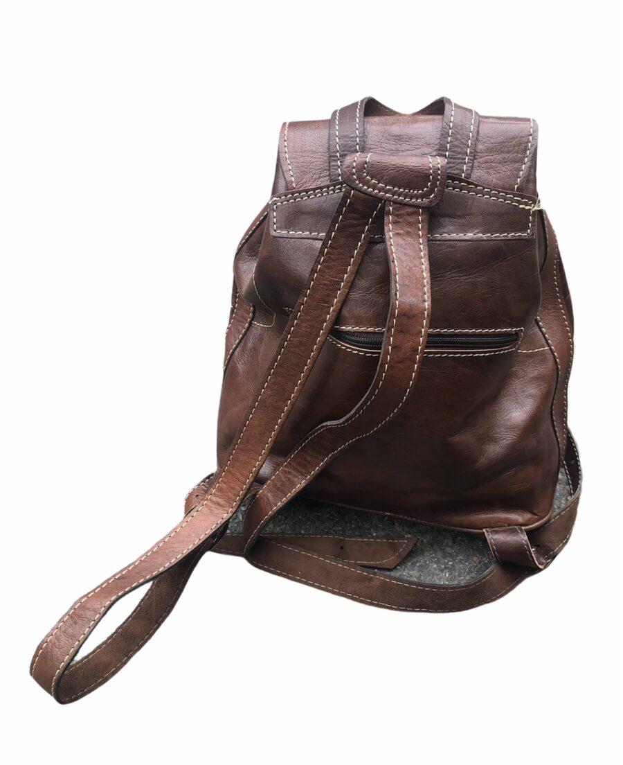 SAC SAC A DOS CUIR MARRON