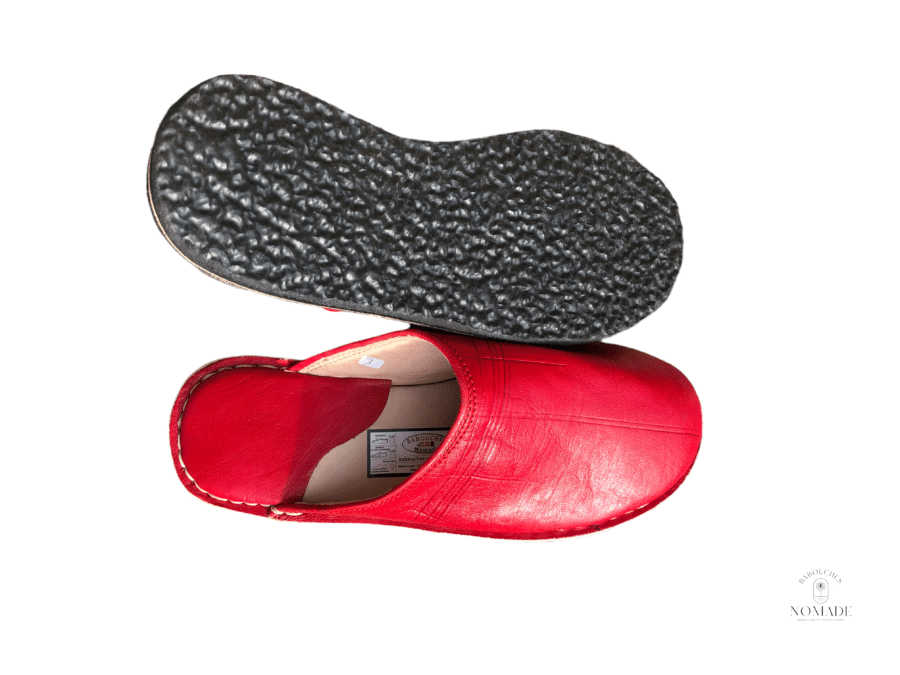 mules cuir rouge 3