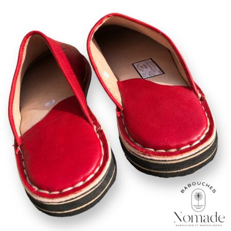 mules doublees molletonnees rouge (2)