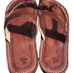 sandales tressee cuir marron