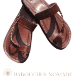 tongs cuir marron