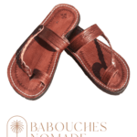 tongs sandales cuir marron
