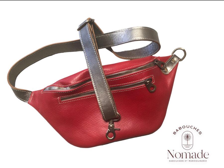 banane rouge cuir vachette