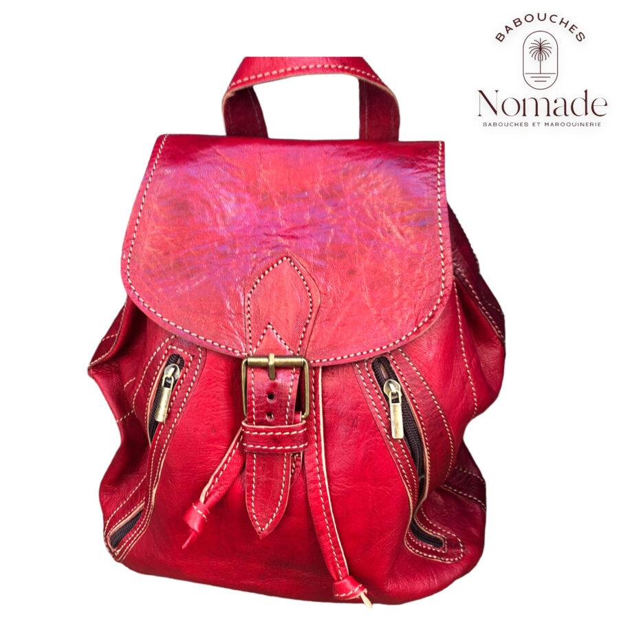 sac a dos cuir rouge 2