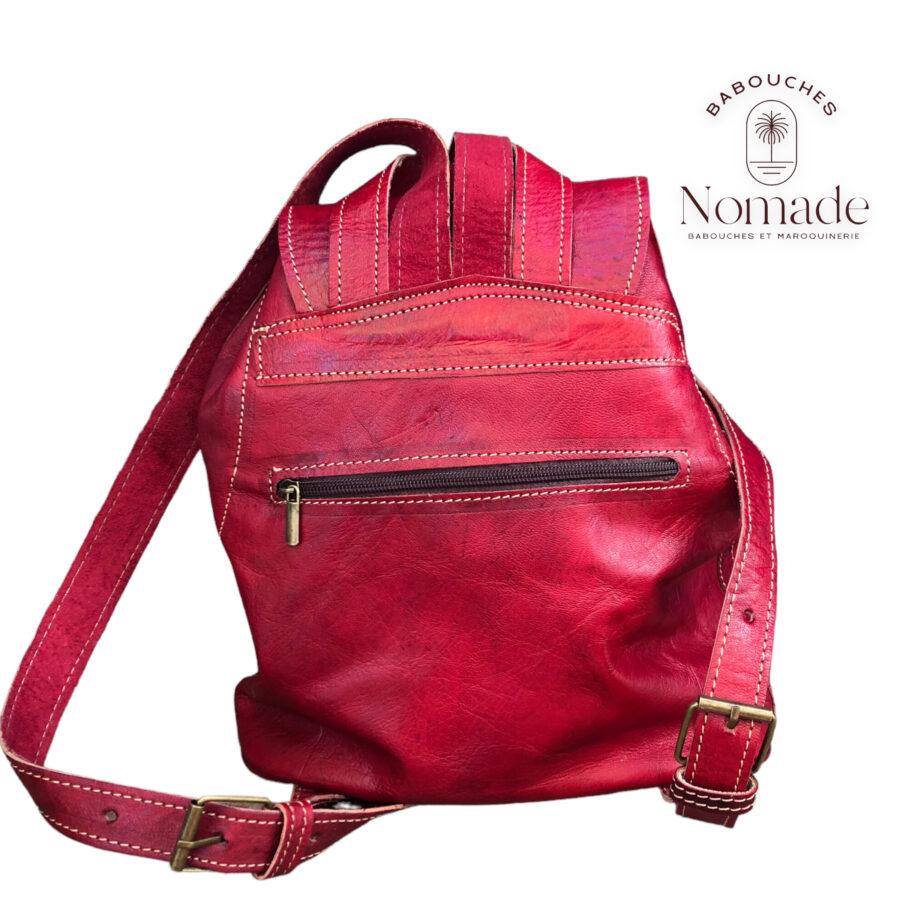 sac a dos cuir rouge 3