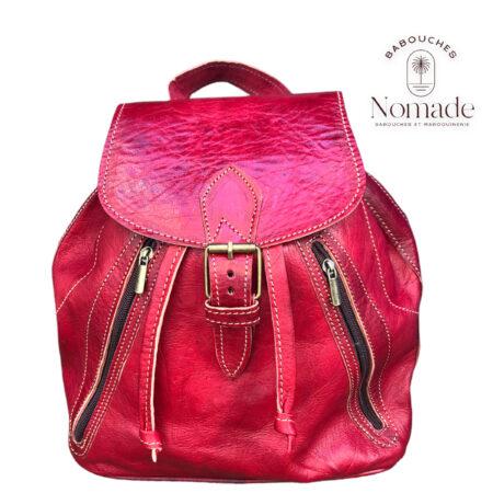 sac a dos cuir rouge 9