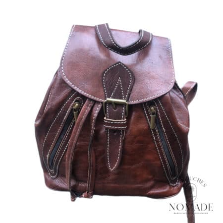 sac a dos double zip marron(5)