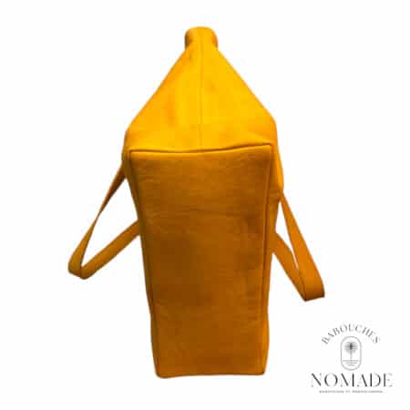 sac caba cuir jaune doublé cousu (2)