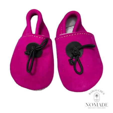 Chausson bébé fuchsia 1