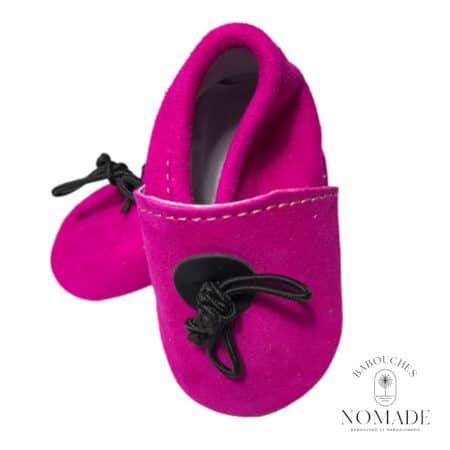 Chausson bébé fuchsia 2