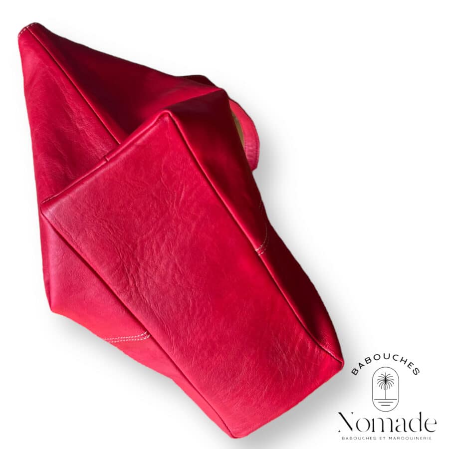 sac cabas cuir rouge (6)