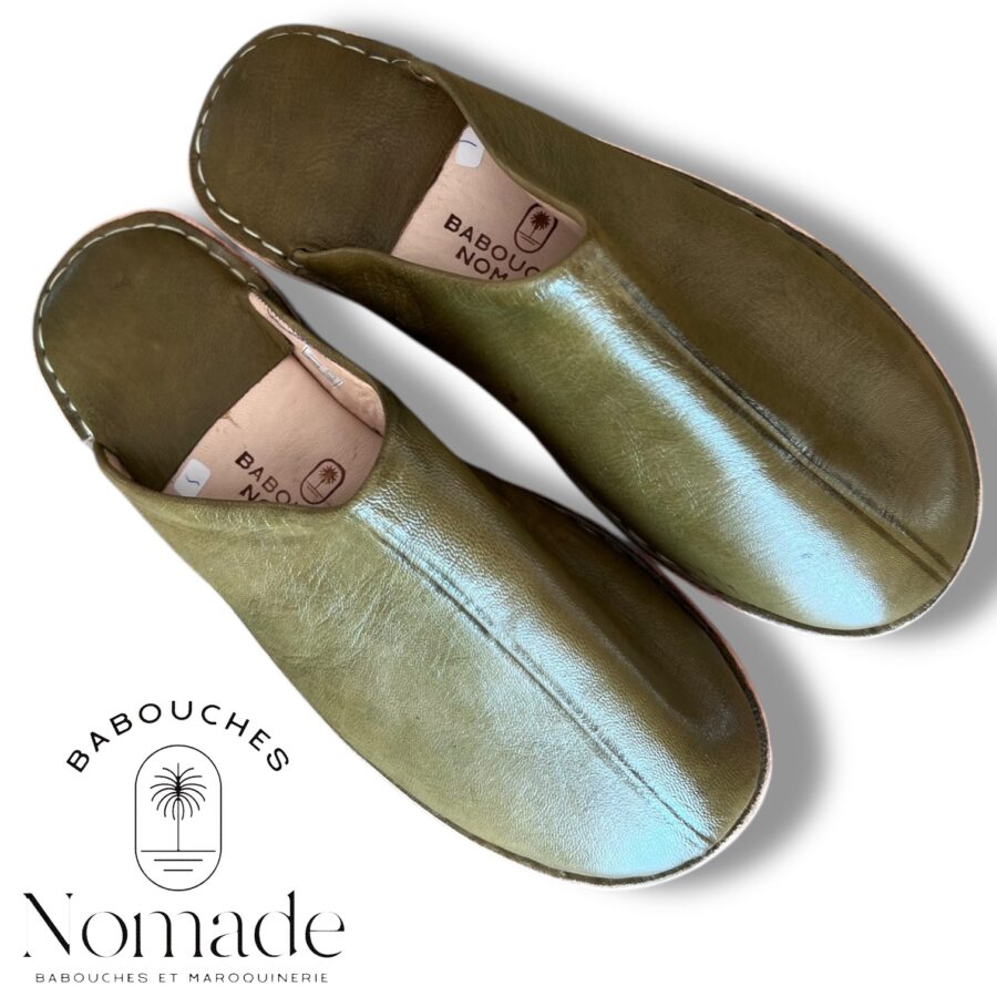 babouche mule cosy kaki (1)