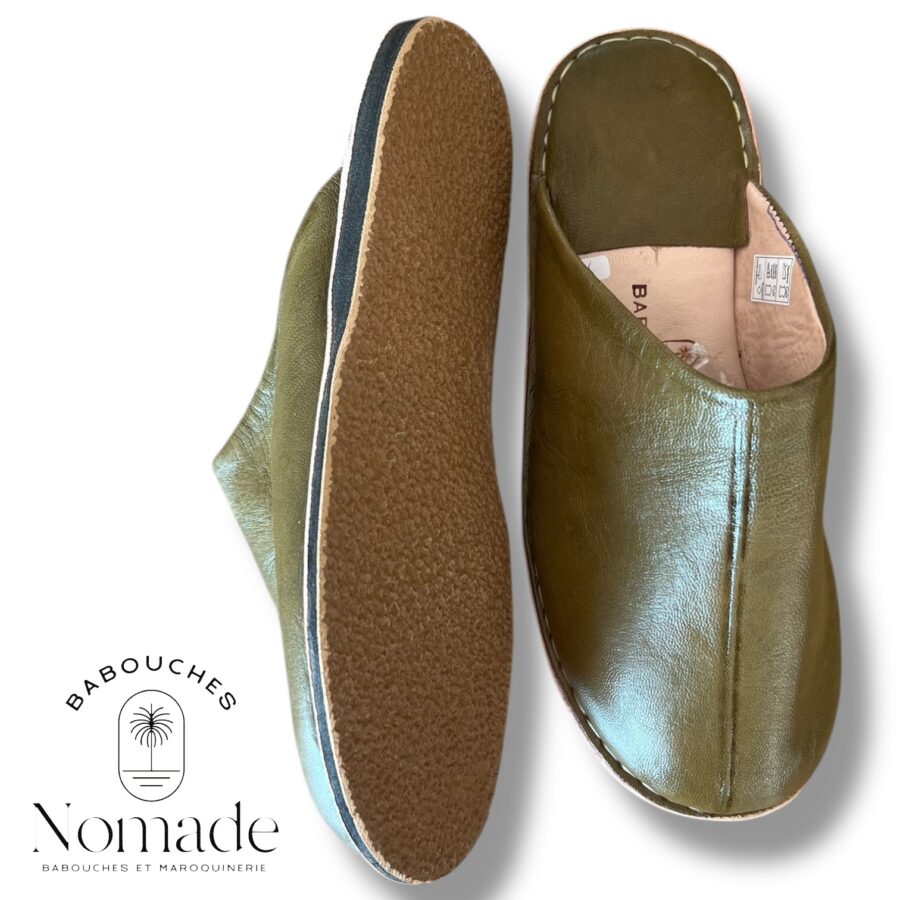 babouche mule cosy kaki (3)