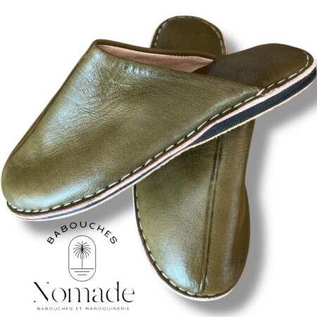 babouche mule cosy kaki