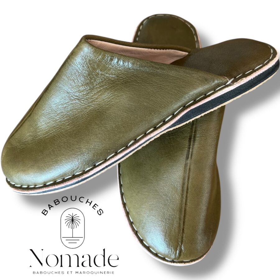 babouche mule cosy kaki