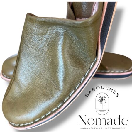 babouche mule cosy kaki
