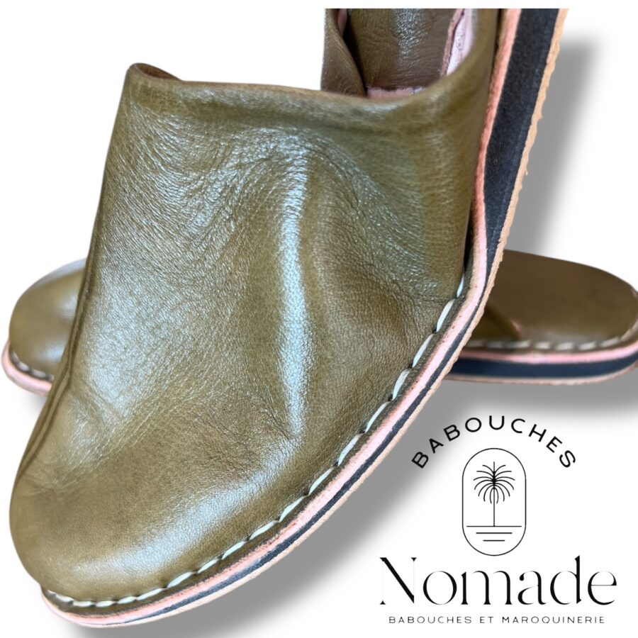 babouche mule cosy kaki