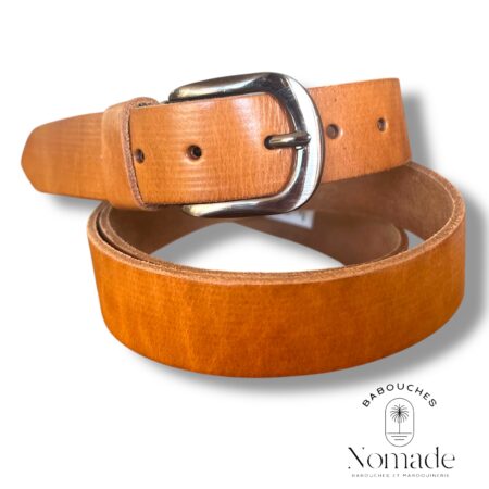 ceinture cuir camel boucle ajustable (6)