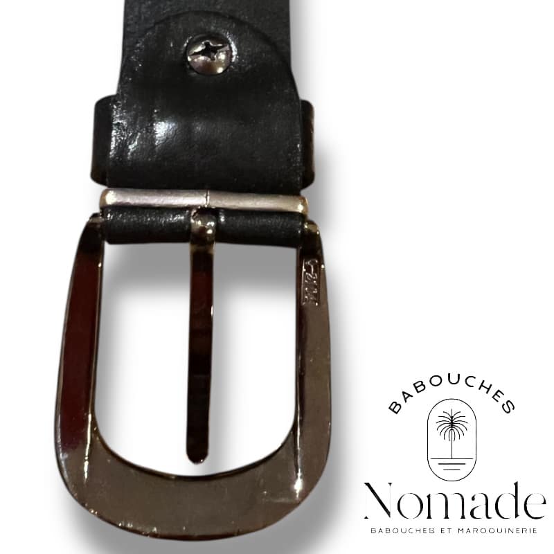 ceinture cuir vachette noir boucle vis (1)
