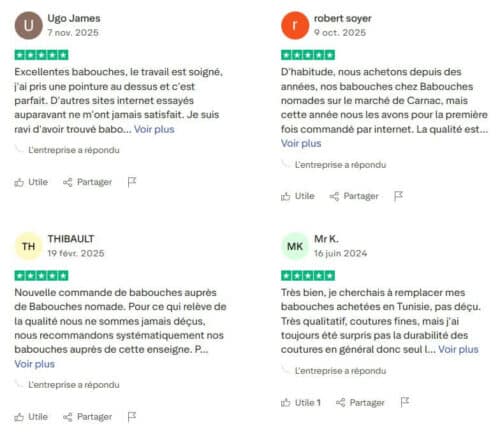 avis trustpilot babouches nomade